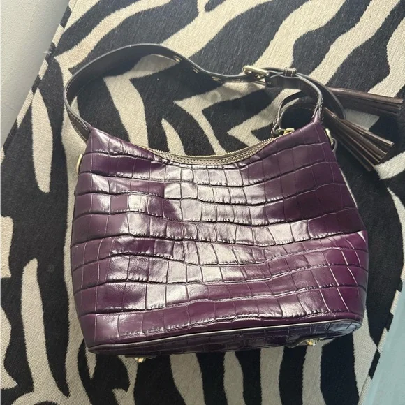 Dooney & Bourke Plum Croc-Embossed Shoulder Bag - Picture 15 of 15